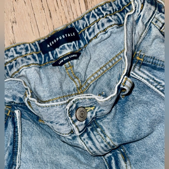 Aeropostale Y2K Style Low Rise baggy wide leg Cargo Jeans 0/2 XS hip-hop garage - Picture 10 of 16